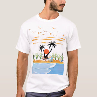Camiseta Relájate y disfruta del diseño de paraíso de veran