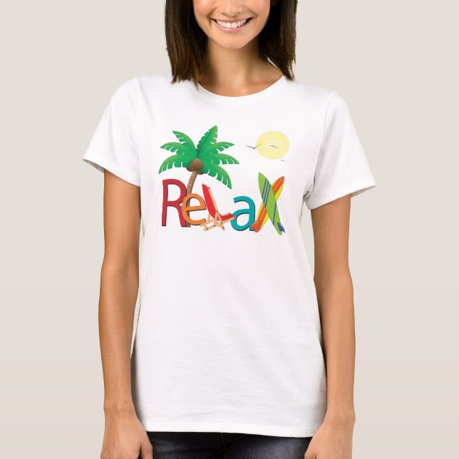 Camiseta Relájese en la playa (Anverso)