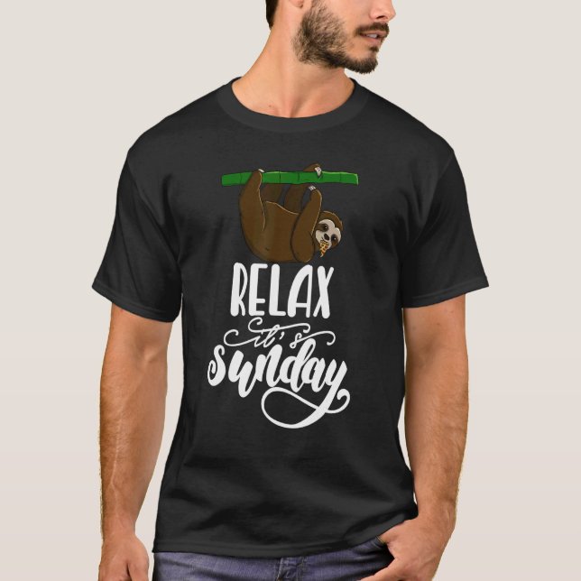 Camiseta Relájese Su Domingo Sleepy Head Lazy Sloth Love Wo (Anverso)