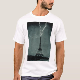 Camiseta Relámpago golpeando la Torre Eiffel