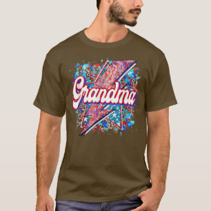 Camiseta Relámpago retro de la abuela América leopardo rayo