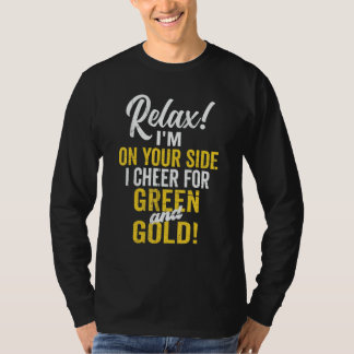 Camiseta Relax I Cheer For Green And Gold High School Footb