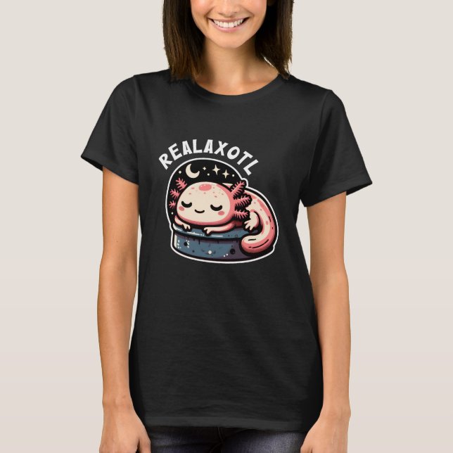 Camiseta Relaxolotl Relajante Lazy Cute Axolotl (Anverso)