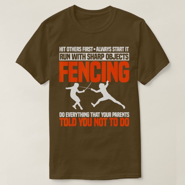 Camiseta Relieve metalizado de cercas Epee Saber Combate la (Diseño del anverso)