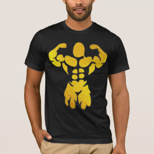 Camiseta Relieve metalizado Dorado Bodybuilder