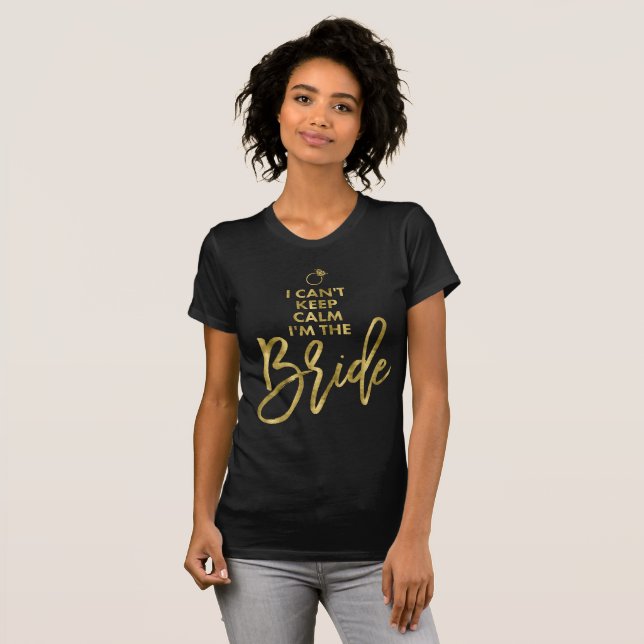 Camiseta Relieve metalizado dorado No Puedo Mantenerme Tran (Anverso completo)