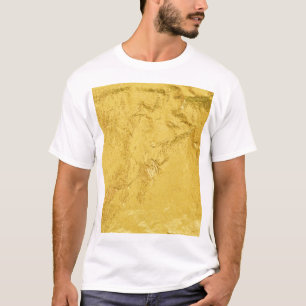 Camiseta Relieve metalizado dorado: Textura abstracta brill