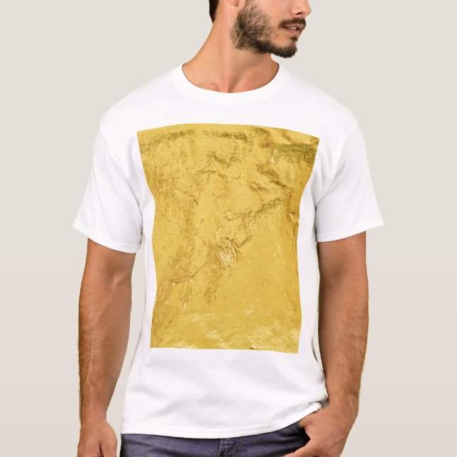 Camiseta Relieve metalizado dorado: Textura abstracta brill (Anverso)