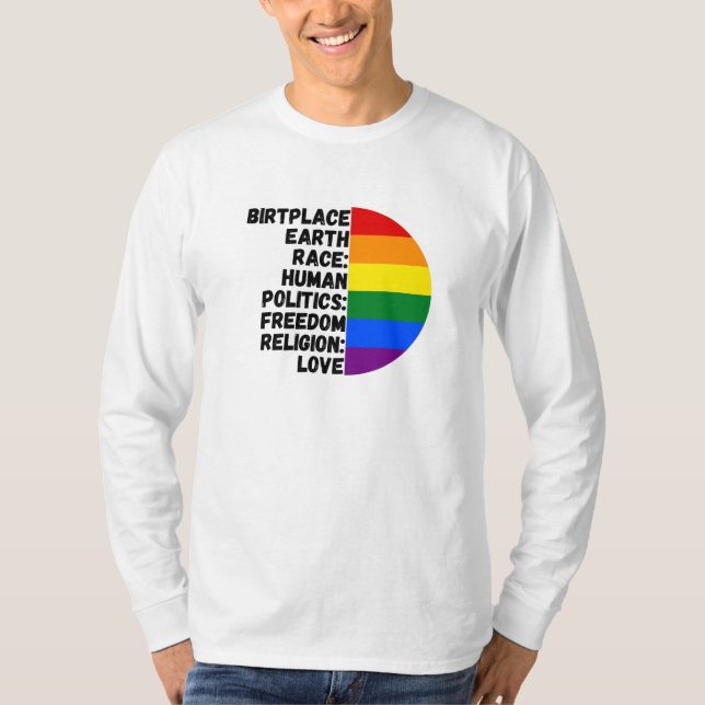 Camiseta Religión Amor Libertad Arcoiris Gente (Anverso)