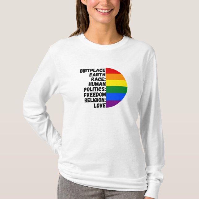Camiseta Religión Amor Libertad Arcoiris Gente (Anverso)