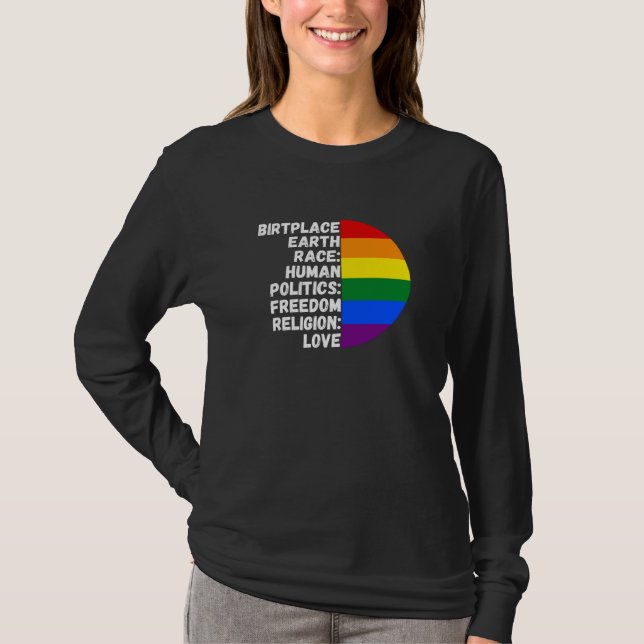 Camiseta Religión Amor Libertad La gente Arcoiris (Anverso)