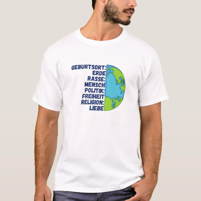 Camiseta Religión Amor Libertad La gente Planeta Tierra (Anverso)
