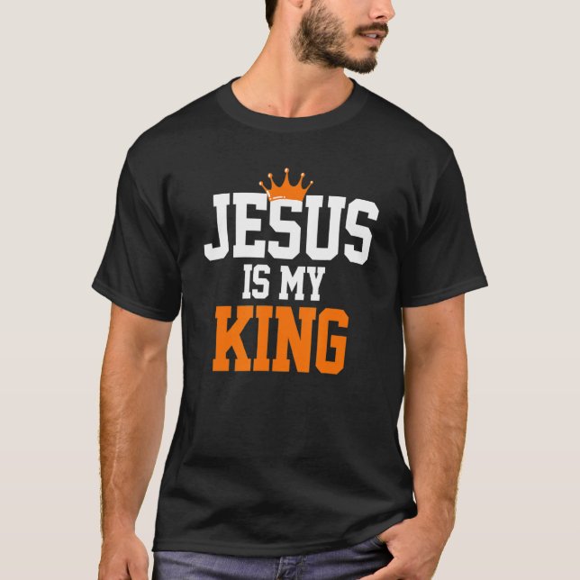 Camiseta Religión católica cristiana Jesús es mi rey (Anverso)