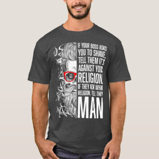 Camiseta Religión de la barba del hombre