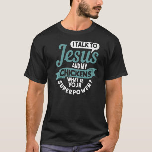 Camiseta Religión de pollo Jesús Granjero Cristiano
