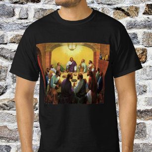 Camiseta Religión vintage, última cena con Jesucristo