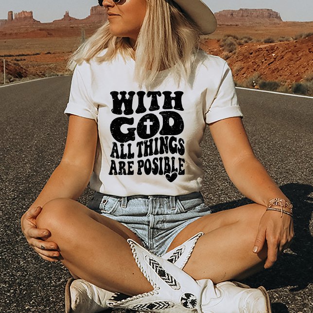 Camiseta Religiosa Cristiana Fe Con Cita De Dios (Religious Quote Shirt)
