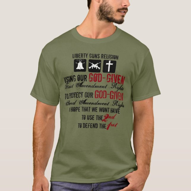 Camiseta religiosa de armas de libertad (Anverso)