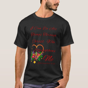 Camiseta Religioso florido, puedo hacer todas las cosas a t