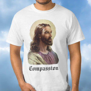 Camiseta Religioso vintage, retrato de Jesucristo con Halo