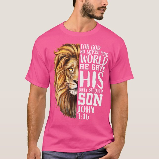 Camiseta Religiosos Cristianos Hombres León Judá Verse John (Anverso)