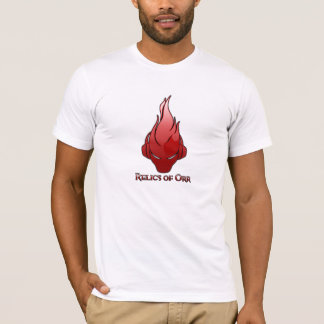 Camiseta Reliquias del logotipo blanco del rojo de la