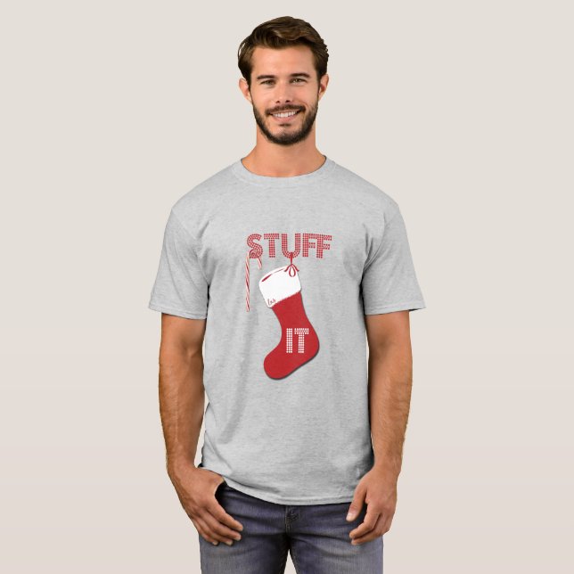Camiseta Rellénelo navidad divertido que almacena la (Anverso completo)