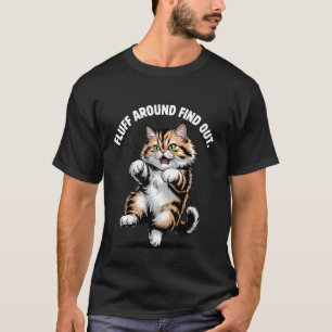 Camiseta Relleno Alrededor Descubre Divertido Gato Esponjos
