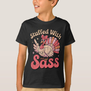 Camiseta Relleno con S, Niños Pavo, Lindo Lazo Coquette Ros