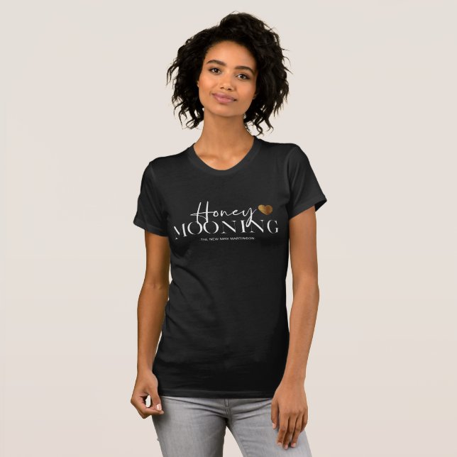 Camiseta Relleno de miel en blanco y negro personalizado (Anverso completo)