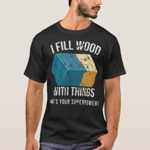 Camiseta Relleno madera con cosas Epoy resina cumpleaños de