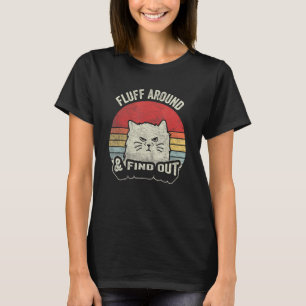 Camiseta Relleno Retro Alrededor y Descubre Gato Castigo Hu