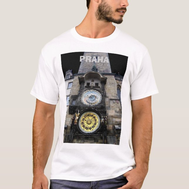 Camiseta Reloj astronómico en Praga (Anverso)