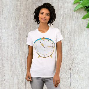 Camiseta Reloj de alarma de oro retro con reloj de tiempo d