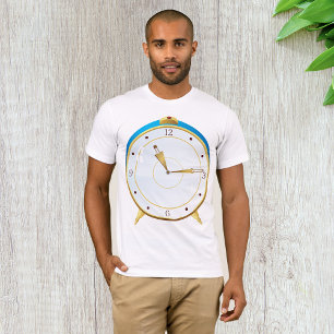 Camiseta Reloj de alarma de oro retro con reloj de tiempo d