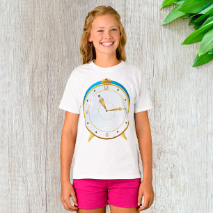 Camiseta Reloj de alarma de oro retro con reloj de tiempo d