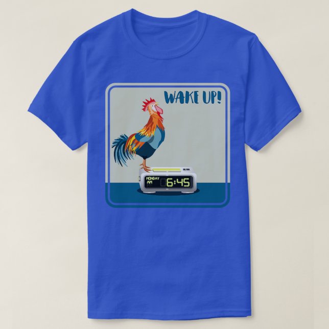 Camiseta Reloj de alarmas de gallo (Diseño del anverso)