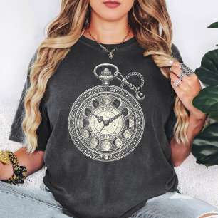 Camiseta Reloj de bolsillo de pieza lunar Fases lunares Art