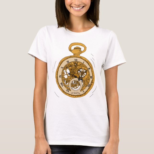 Camiseta Reloj de bolsillo ilustrado (Anverso)