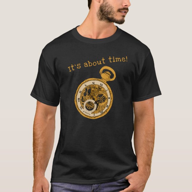 Camiseta Reloj de bolsillo ilustrado, juego de palabras (Anverso)
