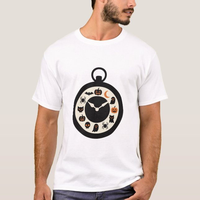 Camiseta Reloj de bolsillo vintage de Halloween (Anverso)