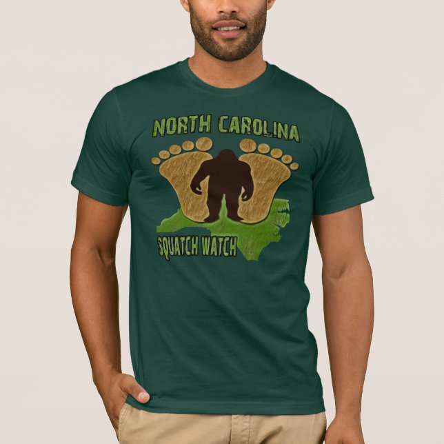 Camiseta Reloj de Carolina del Norte Squatch (Anverso)