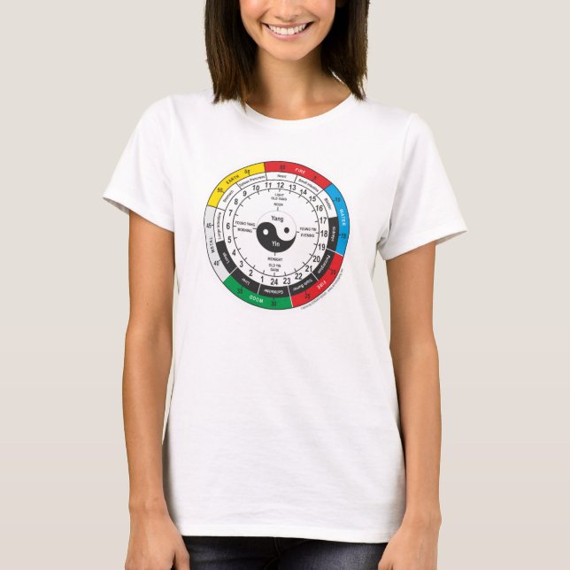 Camiseta Reloj de cuerpo de medicina tradicional china (Anverso)