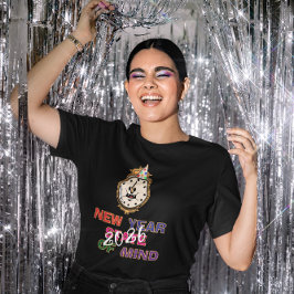 Camiseta Reloj de Estado Mental Año Nuevo 2026 con Borde Do