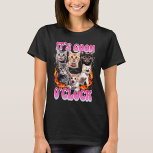 Camiseta Reloj de Gooning Gracioso Oia Oia Gato Meme Brainr