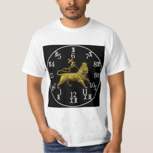 Camiseta Reloj de leones etíope - Números amárico e ingl