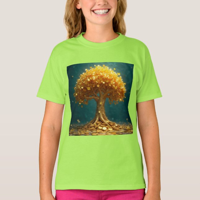 Camiseta Reloj de pared árbol del dinero (Anverso)