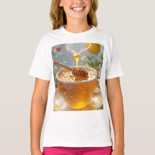 Camiseta Reloj de pared de taza de té de miel