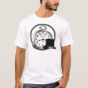 Camiseta reloj de punta de vapor,engranaje,gorra