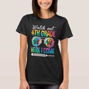 Camiseta Reloj de Tie Dye Cuidado 4to Grado Aquí Vengo De V